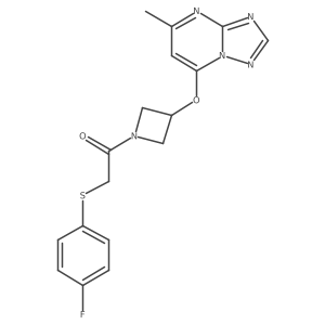 2-[(4-Fluorophenyl)sulfanyl]-1-[3-({5-methyl-[1,2,4]triazolo[1,5-a]pyrimidin-7-yl}oxy)azetidin-1-yl]ethan-1-one结构式