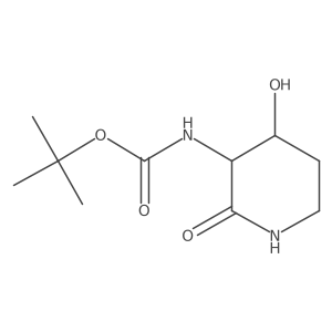 tert-butyl N-(4-hydroxy-2-oxopiperidin-3-yl)carbamate结构式