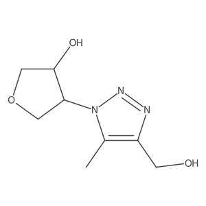rac-(3R,4S)-4-[4-(hydroxymethyl)-5-methyl-1H-1,2,3-triazol-1-yl]oxolan-3-ol结构式