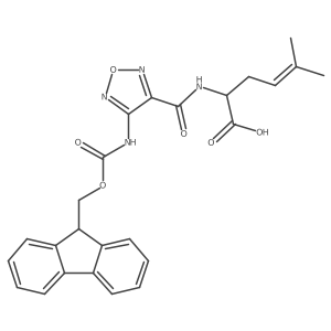 2-{[4-({[(9H-fluoren-9-yl)methoxy]carbonyl}amino)-1,2,5-oxadiazol-3-yl]formamido}-5-methylhex-4-enoic acid Structure