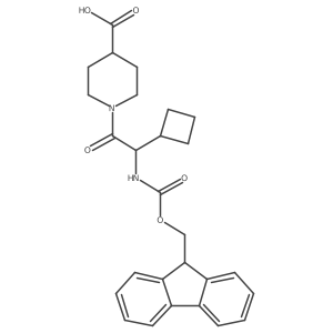 1-[2-cyclobutyl-2-({[(9H-fluoren-9-yl)methoxy]carbonyl}amino)acetyl]piperidine-4-carboxylic acid Structure