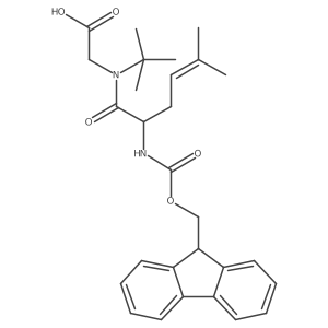 2-[N-tert-butyl-2-({[(9H-fluoren-9-yl)methoxy]carbonyl}amino)-5-methylhex-4-enamido]acetic acid结构式