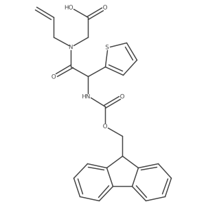 2-[2-({[(9H-fluoren-9-yl)methoxy]carbonyl}amino)-N-(prop-2-en-1-yl)-2-(thiophen-2-yl)acetamido]acetic acid结构式