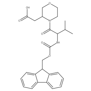 2-{4-[2-({[(9H-fluoren-9-yl)methoxy]carbonyl}amino)-3-methylbutanoyl]morpholin-3-yl}acetic acid结构式