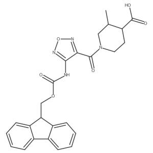 1-[4-({[(9H-fluoren-9-yl)methoxy]carbonyl}amino)-1,2,5-oxadiazole-3-carbonyl]-3-methylpiperidine-4-carboxylic acid Structure