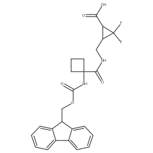 3-({[1-({[(9H-fluoren-9-yl)methoxy]carbonyl}amino)cyclobutyl]formamido}methyl)-2,2-difluorocyclopropane-1-carboxylic acid Structure