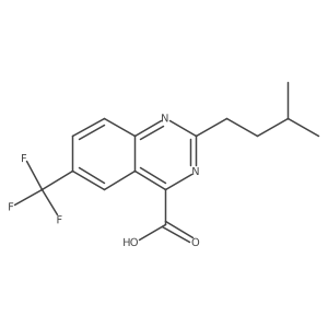 2-(3-Methylbutyl)-6-(trifluoromethyl)quinazoline-4-carboxylic acid Structure