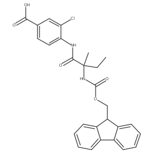3-chloro-4-[2-({[(9H-fluoren-9-yl)methoxy]carbonyl}amino)-2-methylbutanamido]benzoic acid Structure