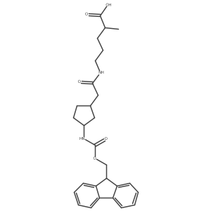 5-{2-[3-({[(9H-fluoren-9-yl)methoxy]carbonyl}amino)cyclopentyl]acetamido}-2-methylpentanoic acid Structure