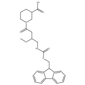 1-[4-({[(9H-fluoren-9-yl)methoxy]carbonyl}amino)-3-methoxybutanoyl]piperidine-3-carboxylic acid Structure