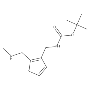 tert-butyl N-({2-[(methylamino)methyl]thiophen-3-yl}methyl)carbamate结构式