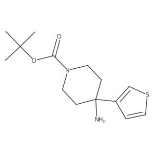 Tert-butyl 4-amino-4-(thiophen-3-yl)piperidine-1-carboxylate结构式