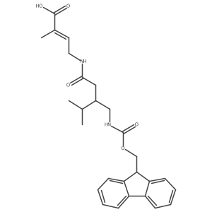4-{3-[({[(9H-fluoren-9-yl)methoxy]carbonyl}amino)methyl]-4-methylpentanamido}-2-methylbut-2-enoic acid结构式