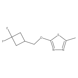 2-[(3,3-Difluorocyclobutyl)methoxy]-5-methyl-1,3,4-thiadiazole结构式