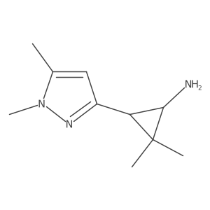 rac-(1R,3S)-3-(1,5-dimethyl-1H-pyrazol-3-yl)-2,2-dimethylcyclopropan-1-amine Structure