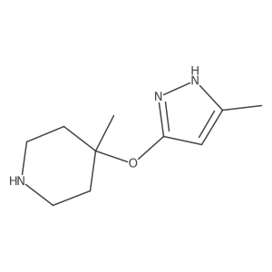 4-methyl-4-[(5-methyl-1H-pyrazol-3-yl)oxy]piperidine结构式