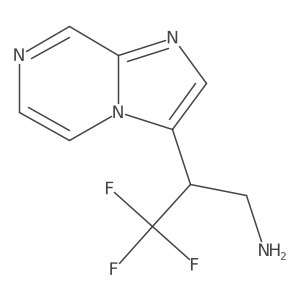 3,3,3-Trifluoro-2-{imidazo[1,2-a]pyrazin-3-yl}propan-1-amine结构式