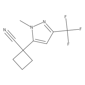 1-[1-methyl-3-(trifluoromethyl)-1H-pyrazol-5-yl]cyclobutane-1-carbonitrile结构式