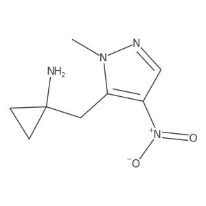 1-[(1-methyl-4-nitro-1H-pyrazol-5-yl)methyl]cyclopropan-1-amine结构式