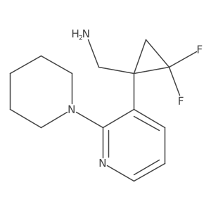 {2,2-Difluoro-1-[2-(piperidin-1-yl)pyridin-3-yl]cyclopropyl}methanamine结构式