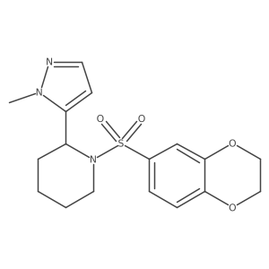 1-(2,3-dihydro-1,4-benzodioxine-6-sulfonyl)-2-(1-methyl-1H-pyrazol-5-yl)piperidine Structure