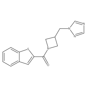 1-{[1-(1-benzothiophene-2-carbonyl)azetidin-3-yl]methyl}-1H-1,2,4-triazole结构式