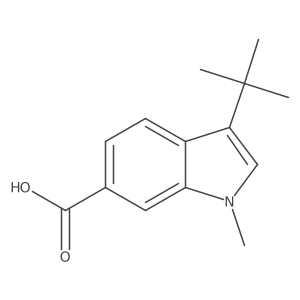 3-(tert-butyl)-1-methyl-1H-indole-6-carboxylic acid结构式