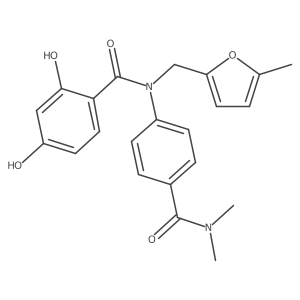 N-(4-(Dimethylcarbamoyl)phenyl)-2,4-dihydroxy-N-((5-methylfuran-2-yl)methyl)benzamide Structure
