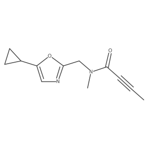 N-[(5-Cyclopropyl-1,3-oxazol-2-yl)methyl]-N-methylbut-2-ynamide结构式