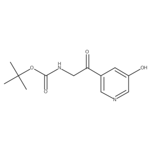 tert-butyl N-[2-(5-hydroxypyridin-3-yl)-2-oxoethyl]carbamate结构式
