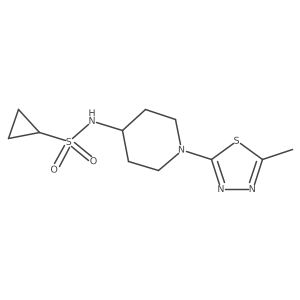 N-[1-(5-methyl-1,3,4-thiadiazol-2-yl)piperidin-4-yl]cyclopropanesulfonamide结构式