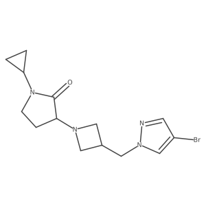 3-{3-[(4-bromo-1H-pyrazol-1-yl)methyl]azetidin-1-yl}-1-cyclopropylpyrrolidin-2-one结构式