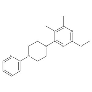 4,5-Dimethyl-2-(methylsulfanyl)-6-[4-(pyridin-2-yl)piperazin-1-yl]pyrimidine结构式