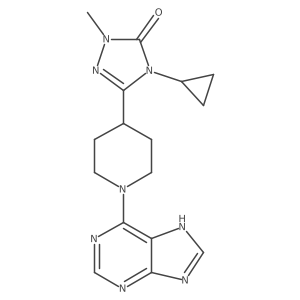 4-cyclopropyl-1-methyl-3-[1-(9H-purin-6-yl)piperidin-4-yl]-4,5-dihydro-1H-1,2,4-triazol-5-one结构式