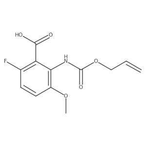 6-Fluoro-3-methoxy-2-{[(prop-2-en-1-yloxy)carbonyl]amino}benzoic acid结构式
