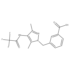 3-{[3,5-dimethyl-4-(2,2,2-trifluoroacetamido)-1H-pyrazol-1-yl]methyl}benzoic acid Structure