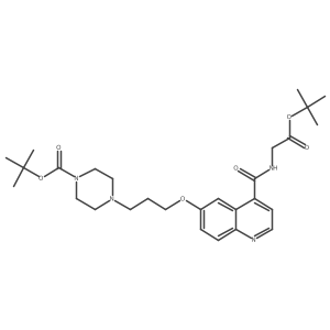 tert-Butyl 4-(3-((4-((2-(tert-butoxy)-2-oxoethyl)carbamoyl)quinolin-6-yl)oxy)propyl)piperazine-1-carboxylate Structure