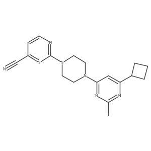 2-[4-(6-Cyclobutyl-2-methylpyrimidin-4-yl)piperazin-1-yl]pyrimidine-4-carbonitrile Structure