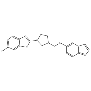 6-Fluoro-2-[3-({imidazo[1,2-b]pyridazin-6-yloxy}methyl)pyrrolidin-1-yl]-1,3-benzoxazole结构式