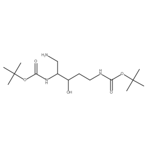 Di-tert-butyl ((4S)-5-amino-3-hydroxypentane-1,4-diyl)dicarbamate结构式