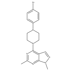 1-(4-bromophenyl)-4-{1,6-dimethyl-1H-pyrazolo[3,4-d]pyrimidin-4-yl}piperazine结构式