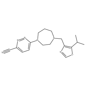 6-(4-{[5-(Propan-2-yl)-1,3-oxazol-4-yl]methyl}-1,4-diazepan-1-yl)pyridazine-3-carbonitrile结构式