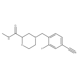 4-[(4-cyano-2-fluorophenyl)methyl]-N-methylmorpholine-2-carboxamide结构式