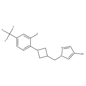 2-{3-[(4-bromo-1H-pyrazol-1-yl)methyl]azetidin-1-yl}-3-fluoro-5-(trifluoromethyl)pyridine结构式