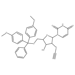 1-[(2R,3R,4R,5R)-5-[[bis(4-methoxyphenyl)-phenyl-methoxy]methyl]-3-ethynoxy-4-hydroxy-tetrahydrofuran-2-yl]pyrimidine-2,4-dione结构式
