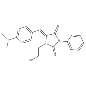 5-[[4-(Dimethylamino)phenyl]methylene]-1-(2-hydroxyethyl)-3-phenyl-2-thioxo-4-imidazolidinone Structure