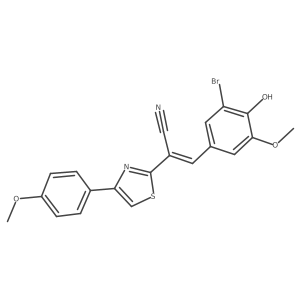 (E)-3-(3-bromo-4-hydroxy-5-methoxyphenyl)-2-(4-(4-methoxyphenyl)thiazol-2-yl)acrylonitrile结构式