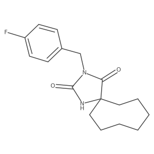 3-[(4-Fluorophenyl)methyl]-1,3-diazaspiro[4.7]dodecane-2,4-dione结构式