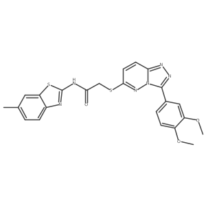 2-((3-(3,4-dimethoxyphenyl)-[1,2,4]triazolo[4,3-b]pyridazin-6-yl)thio)-N-(6-methylbenzo[d]thiazol-2-yl)acetamide结构式