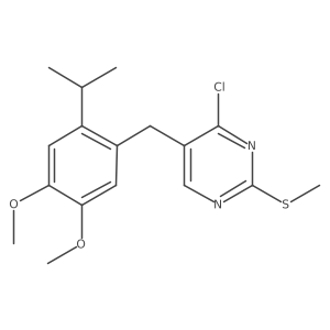 4-Chloro-5-(2-isopropyl-4,5-dimethoxy-benzyl)-2-methylsulfanyl-pyrimidine结构式